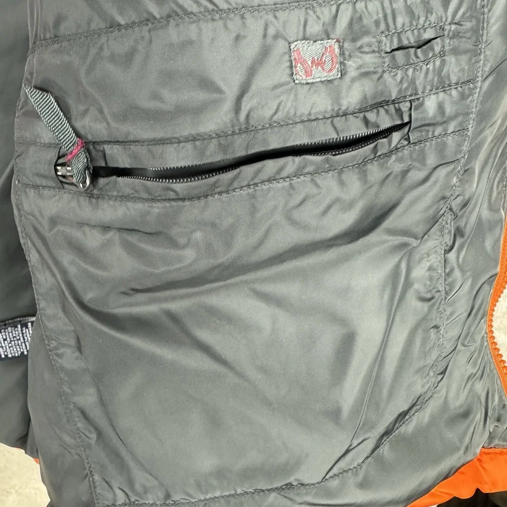 Vtg Y2K American‎ Eagle Reversible Down Puffer Vest Men's XL Orange Black Logo